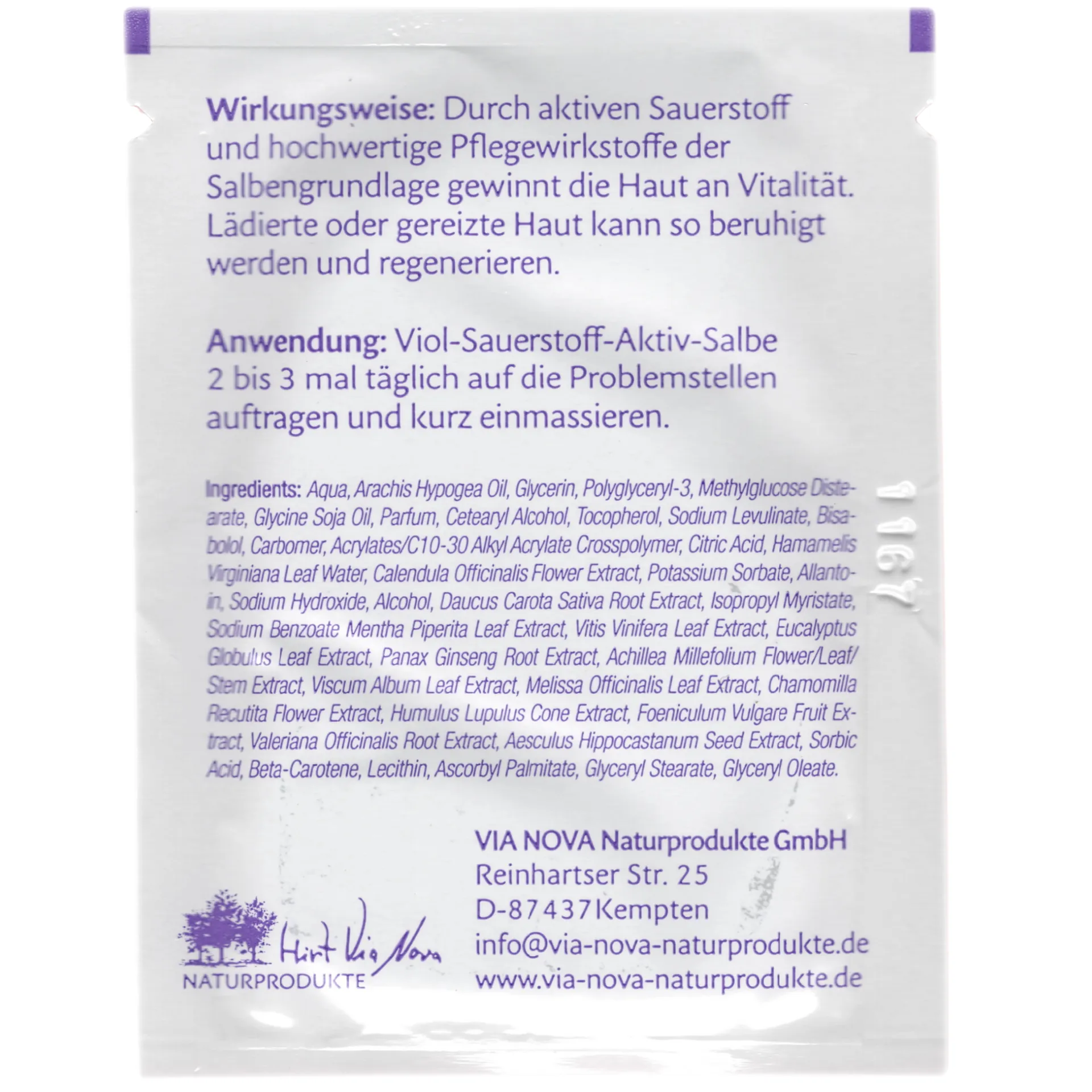 Viol Sauerstoff Aktiv Salbe Via Nova Viol Sauerstoff Aktiv Salbe